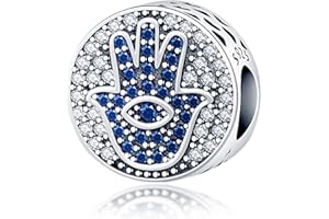 LONGLUCK Dije de Plata 925 para Pulsera Dije Ojo de Diablo Dijes de Joyería para Mujer