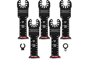 Bionso 5 PCS Multi Tool Blade Arc Edge Extra-Long Oscillating Saw Blades with Japanese Teeth for Wood Plastics Universal Quick Release Blades Fit Dewalt Ryobi Milwaukee Makita (Extra Long)