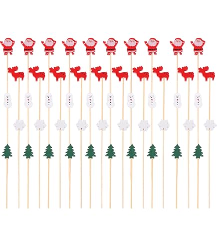 100 Pics à Cocktail Noël Sapin De Noël - Brochettes Apéritif Festives Pour Fêtes