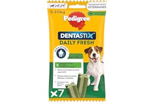 PEDIGREE DENTASTIX FRESH Sticks Dentaires pour Petit Chien 5-10kg - 70 Bâtonnets (Lot de 10 Sachets de 7 Friandises) - Hygiène Bucco-dentaire, Scientifiquement Prouvé, (L'emballage peut varier)