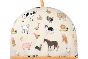 SIXSIGMA SPORTS Tea Cosy for Teapot – Insulated Teapot Warmer for Small, Medium, Large Teapot | Funny and Trendy Design for Birthday, Christmas, Kitchen,New Home - Farm Animals, 35x27x3 cm