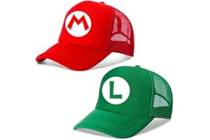 YCVBCY Mario Cappellino Baseball,Cappello da Sole Bambino Cappello Baseball Regolabile Dimensioni Bambini Protezione UV Berretto per Bambini Ragazzi 3-8 Years Old