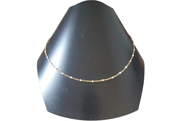 Collier perles résine - Collier fin chaine acier inoxydable or - Collier court ras de cou - Collier été - Cadeau anniversaire femme et fille