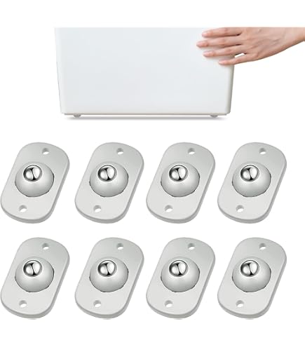 Lot De 8 Roulettes Adhésives Pour Meubles - Pivot 360° - Capacité 2kg Par Roue - Blanc