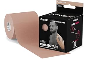 Kintex Kinesiology Tape Classic, 7,5 cm x 5 m, Nastro Extra Largo, Delicato sulla Pelle e Impermeabile, Nastro kinesiologico, Nastro fisioterapico, per Sport e Fisioterapia
