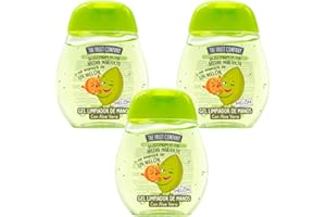 MS MÓVIL SHOP The Fruit Company Gel Detergente per le mani Melon, confezione da 3 x 45 ml, 70% alcool con aloe vera, formato tasca