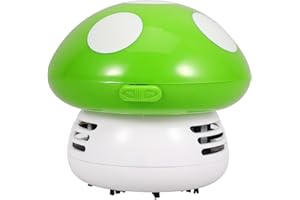 Kichvoe Mini-Desktop-Staubsauger Süßer Pilzförmiger Tischstaub-Eckenschreibtisch-Staubkehrer Pilze Figur Zum Reinigen Radiergummi Krümel Für Computer-Tastatur Auto Grün