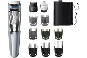 Philips Multi Grooming Kit MG3760/33, 11-in-1 (New Model), Face, Head and Body - All-in-one Trimmer for Men Dual Cut Blades f