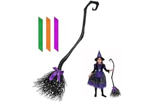 WYDEXINT Halloween witch broom, hexe fliegender besen,54.5 inch halloween witch broom, Abnehmbare Besen Requisiten, Halloween Party Hexen Kostüme Zubehör Halloween Deko Outdoor Garten Indoor Party Dekoration