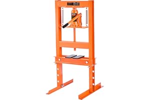 VEVOR Pressa Idraulica a Pavimento da Officina Garage Forza di Pressatura Massima di 6 Tonnellate, Pressa Idraulica da Officina Manuale Corpo in Acciaio al Carbonio Altezza Regolabile tra 55-250 mm