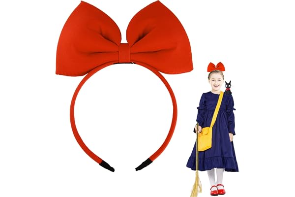 Bandeau à Nœud Rouge, Hoshin Kiki La Petite Sorcière Schokobons Bandeau Rouge avec Nœud pour Femmes et Enfants