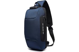 OZUKO Sling Cross Body Backpack, USB Anti-Theft Men's Chest Bag Casual Shoulder Bag