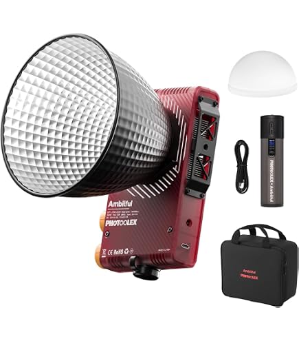Lampe Vidéo COB YIDOBLO ZC-100BI 100W - Support Bowens - Bicolore 2700K-7500K - 10 Effets Spéciaux - Pour Photo Et Vidéo