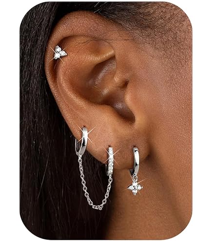 KALVICA Set 13 Paia Orecchini Donna Placcati Oro 14K - Anallergici Acciaio Inox - Cerchi, Piatto, Catena - Regalo