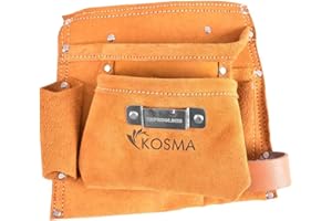 Kosma 5 Pocket D.I.Y. Carpenter Leather Apron | Electrician Pouch | Tool Belt | Nail Pouch