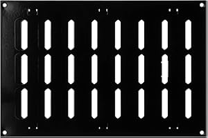 STEINBERG14 Czarna kratka wentylacyjna 300 x 200 mm z metalu z zamykanymi lamelami - prostokątna