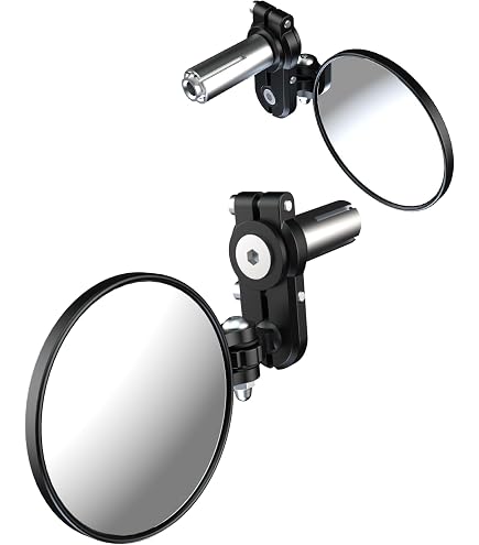 thumbnail image 2 of Oxford OX577 Black Bar End Mirrors – 7/8" (22.2mm) – Universal Motorcycle Pair 2 of 5