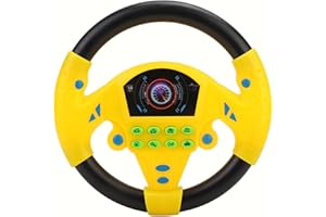 VGEBY Kierownica dziecięca, sztuczna zabawka dla niemowląt, pedagogiczna kierownica z muzyką, wczesna nauka, zabawka edukacyjna (żółta)
