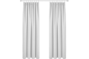 Deconovo Cortinas Navideñas Opacas de Dormitorio Moderno Suave para Ventanas de Habitacion Juvenil con Doradillas 2 Piezas 140x210cm Gris Perla