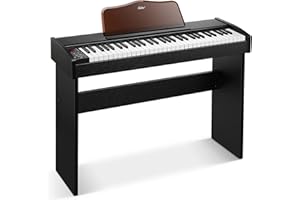 Eastar EK-10S Clavier Piano, 61 touches de taille standard Upright Clavier de Piano numérique pour les débutants avec pédale de sustain et support de livre de musique, cadeau essentiel