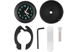 MODONGHUA Fahrrad Motorrad Uhr Wasserdicht, Leuchtend Motorrad Uhren für Lenker, Lenkerhalterung Uhr, Motorrad Fahrradzubehör für Fahrrad, Motorräder, Elektrofahrzeuge(Schwarz)