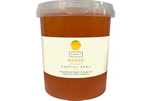 Simply Mango Popping Boba, Fruit Juice Flavoured Bursting Boba Pearls for Bubble Tea, Vegan & Halal Friendly, 870g