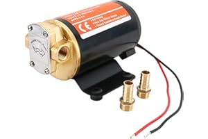 Amarine Made 12v Self Priming Impeller Gear Pump 3.7 GPM/14.0 LPM for Diesel Lubricants Machinery Fuel Scavenge Oil Transfer