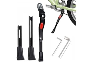 Tuohwue Béquille de vélo pour enfant de 16 à 29 pouces, hauteur réglable de 4 cm, béquille latérale pour VTT de 16", 18", 20", 22", 24", 26", 29"