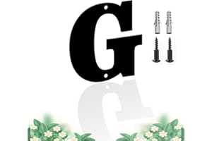 SHOWMTHEM Moderne Schwebende Edelstahl Hausnummer, Schwarze Metallbuchstaben, Höhe 76 mm, Briefkasten-Dekor-Nummer, Wetterfest Und Pflegeleicht, Buchstabe G