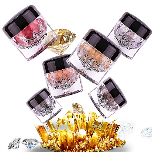 VALUE MAKERS® Professionelle Lidschatten-Pigmente in 6 verschiedenen Farben / Glitzer-Pigmente für das Augen-Make-Up - 8