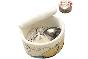 ZHUIYIWIN Cat Beds for Indoor with Anti-Slip Bottom, Cat Cave Bed, Hideaway Warm Comfortable, Kitty Caves & Houses for Multi Small Pet Large Kitty, Puppies, Rabbits (Masks, M)