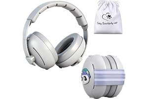 Zocipro 2 en 1 Cascos Bebe Antiruido Protectores Auditivos, Cascos Insonorización Bebé con Cancelación de Ruido y Diadema Ajustable, Cascos para Bebés Antirruido y Auriculares Bebé Antirruido