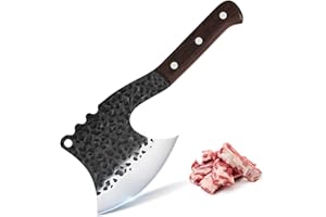 FESNYNN Couteau De Boucher Professionnel Utilisation à Domicile Couteaux De Cuisine Hachette Polyvalente Couteaux De Lancer Aiguisés Pour Fendre Les Os Couper La Viande DéSosser Etc Pour La Cuisine