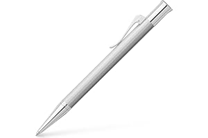 Graf von Faber-Castell Długopis obrotowy gilosz, rodowany, całkowicie metal, rodowany, system napełniania - oryginalny wkład do długopisu, srebrny, 1 sztuka (1 opakowanie)