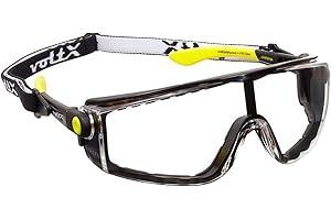 voltX 'QUAD' 4 in 1 - Lectura Segura Gafas de Seguridad - TRANSPARENTE - con inserci—n de espuma y diadema - certificaci—n CE EN166f