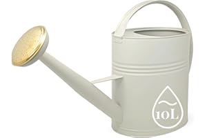 ‎LIVLIG53 LIVLIG Gießkanne 10L aus Metall, mit abnehmbaren Gießkopf, Vintage Gießkanne, für den Garten, Farbe: Greige