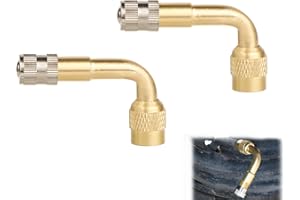 VTYTZZ 2 Pièces Extensions De Valve en Cuivre 90 Degrés,Valve Coudée Moto,Valve Pneu Voiture,Embout Gonflage,Adaptateur Valve,Embout Gonflage Pneu Voiture,pour Voiture, Moto, Vélo, Scooter