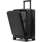 LEVEL8 Suitcase Cabin Compartment PC Rigid TSA 4Wheels 55cm, 38L, Black | 4 wheels Silence,Polycarbonate