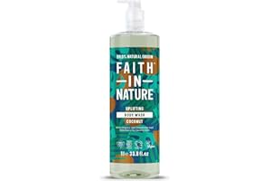 Faith In Nature 1L Natural Coconut Body Wash, Hydrating, Vegan and Cruelty Free, No SLS or Parabens