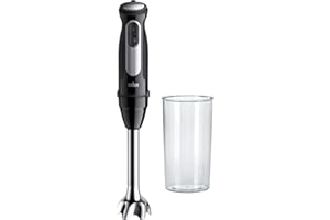 Braun MultiQuick Pro 5 MQ 55001 M, Hand Blender with PowerBell Plus Technology, 25 Speed Wheel+Turbo, Easy Click System Plus, Blender with Ergonomic Handle, Steel Shaft and 600ml Beaker, 1000W, Black