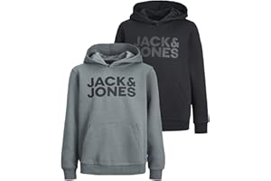 JACK & JONES Junior Kinder Hoodie Set - Größe 128 bis 176 - Kapuzen-Pullover für Kids - Pulli im Mehrfach-Pack mit verschiedenen Motiven und Farben