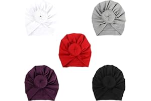 DRESHOW 5 PCS Sombreros y Gorras para Bebés Niño Niña Infantil Turbante Niño Bebé Nudo Sombrero Beanie Gorro