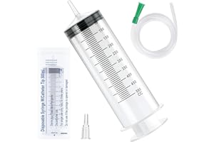 MIHURO 500ml Große Spritze mit Schlauch,Wiederverwendbare Flüssige Spritze für Haustierfütterung Pflanzenbewässerung Labor Messung Dispensiere