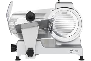 H.Koenig Elektrisk skinkskärare, kött, korv, delikatesser MSX220, professionell, exakt, skärtjocklek 0–12 mm, italienskt blad