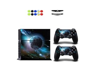 CHICKWIN Skin for PS4, Chickw1 Design Folie Aufkleber Sticker schützende Haut Schale für Sony Playstation 4 Konsole und 2 Dualshock Controller Skins + 10 pc Silikon Thumb Grips + 2pc zufällig Light Bar (Erde)