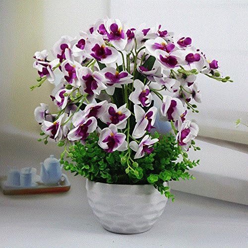 GBHNJ Artificial Decor False Sets Immortal Butterfly Orchid White Purple