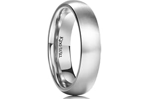 King Will BASIC 5MM/6MM/7MM Silver Titanium Ring Wedding Ring For Men Women Couple Ring Brushed/Matte Domed/Step Edge Comfort Fit