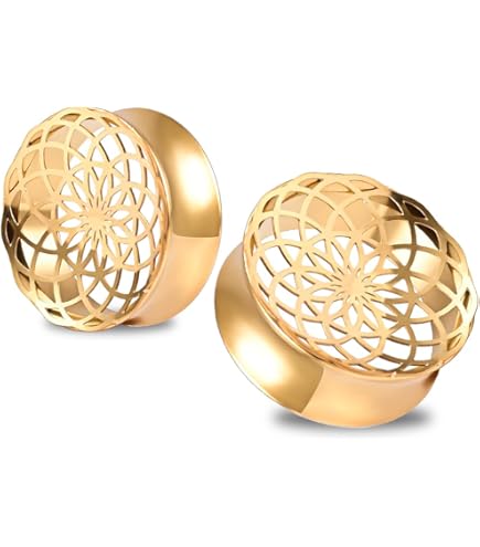 Taffstyle Flesh Tunnel Oor Plug Oor Piercing Vintage Tribal Harten