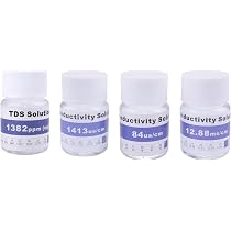 Solution étalon De Conductivité Et PH - Lot De 4 Flacons 25ml - Pour Testeurs TDS, EC, PH - Réutilisable - Précision Laboratoire