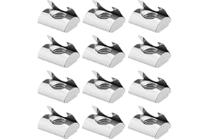 VGOL 50pcs Écrous à Rainure en T avec Feuille de Ressort pour Profilés en Aluminium Série 45 Standard Européen M8 Filetage Interne 10mm Profondeur de Rainure en Acier au Carbone